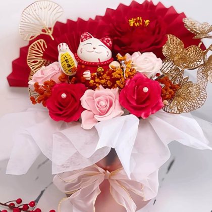 Prosperity Lucky Cat Bouquet