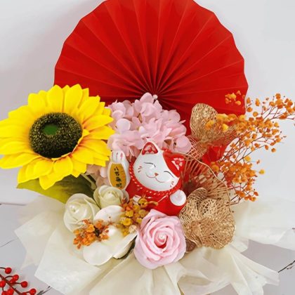 Golden Prosperity Lucky Cat Bloom