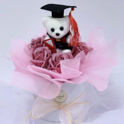 Graduation Bear Soap Flower Box