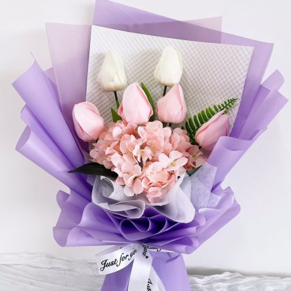 Blush Harmony Soap Flower Bouquet