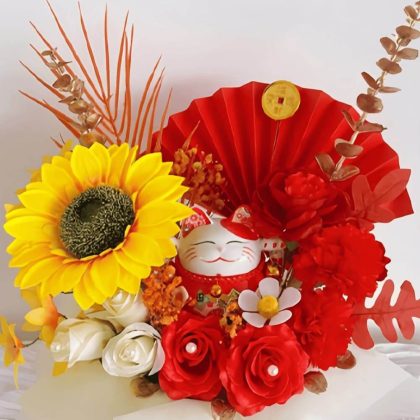 ​​Fortune Sunflower Lucky Cat