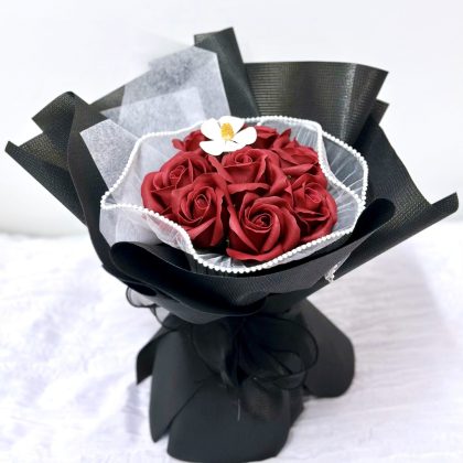Elegant Red Rose Soap Flower Bouquet