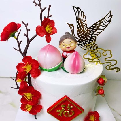 Longevity Peach Blossom Cake